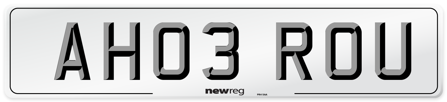 AH03 ROU Number Plate from New Reg